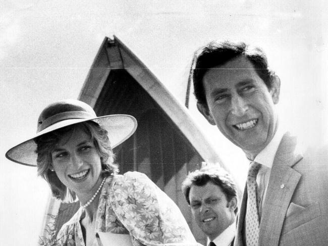 A then Prince Charles &amp; Princess Diana at the Sydney Opera House during their 1983 Royal Tour of Australia. Picture: News Limited.