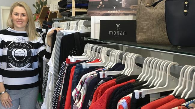 Joli Boutique owner Lauren Holland said business is booming at her Racecourse Rd, Ascot store and it's not all doom and gloom with plenty of retailers and restaurants thriving along the shopping strip. Picture: Darren Cartwright