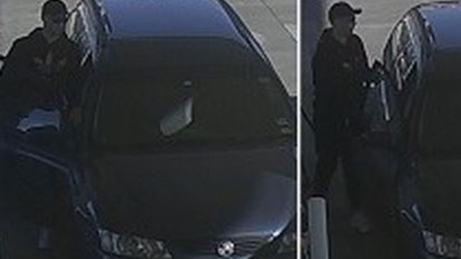 Police believe this man used the same Holden Commodore in a petrol theft.