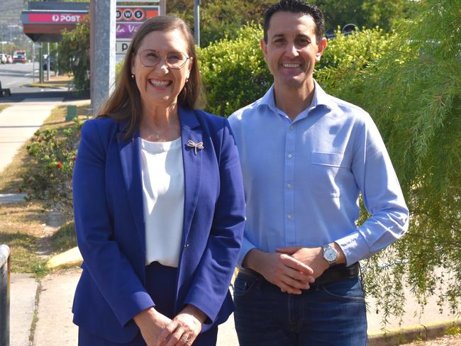 LNP candidate for Rockhampton Donna Kirkland and LNP leader David Crisafulli.