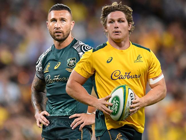 (L-R) Quade Cooper and Michael Hooper.