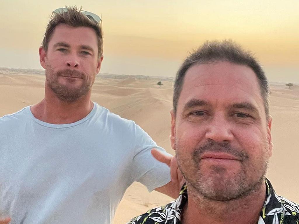 Chris Hemsworth and Luke Munro in Abu-Dhabi, December 2023. Source: Instagram