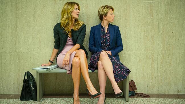 Laura Dern and Scarlett Johansson in a scene from the movie Marriage Story.