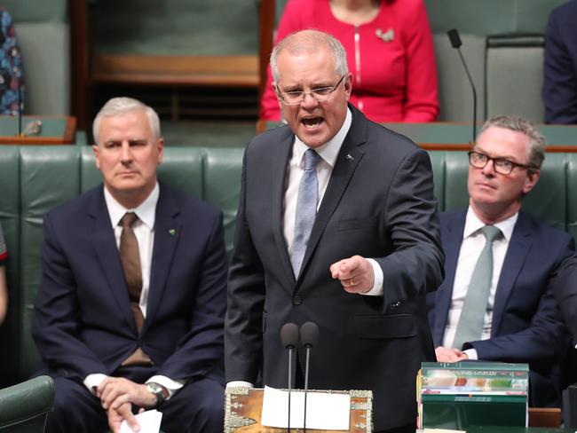 Prime Minister Scott Morrison during Question Time yesterday. Picture: Kym Smith