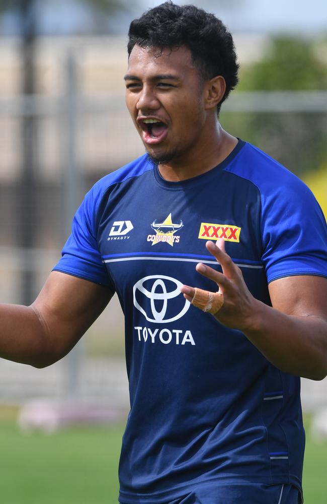 North Queensland Cowboys training at Hutchinson Builders Centre. Peter Hola. Picture : Evan Morgan