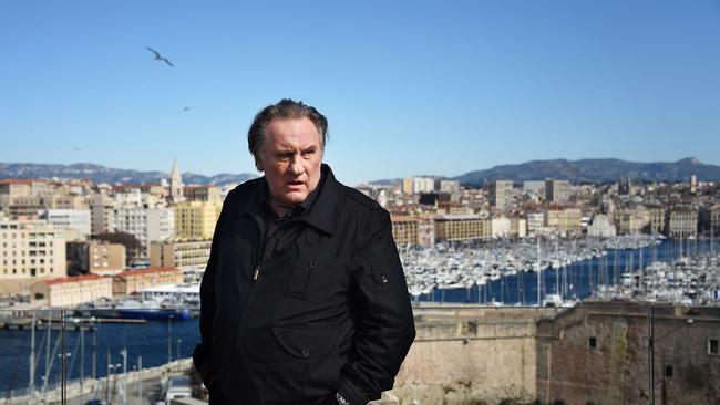 Depardieu poses during a photocall for the second season of French TV show Marseille, broadcast on Netflix. Picture: AFP