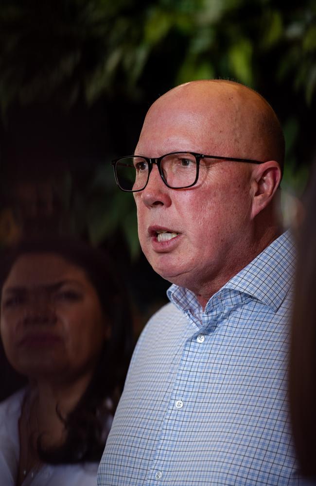 Federal Opposition Leader Peter Dutton says there is a “pessimism” in Darwin around the local economy. Picture: Pema Tamang Pakhrin