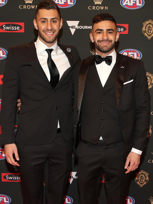 Adam Saad and Muhammad Saad on the 2018 Brownlow red carpet. Picture: Michael Klein