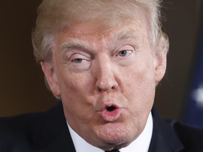 In this March 17, 2017, photo, President Donald Trump speaks during a news conference with German Chancellor Angela Merkel in the East Room of the White House in Washington. Less than two months in, Republicans have emerged as one of the biggest obstacles to Trumpâ€™s young administration, imperiling his early efforts to pass his agenda and make good on some of his biggest campaign promises. Trump insisted on Friday that he is leading a party that is coalescing behind him. â€œI think we have a very unified party. I think actually more unified than even the election,â€ he said at a White House news conference. (AP Photo/Pablo Martinez Monsivais)