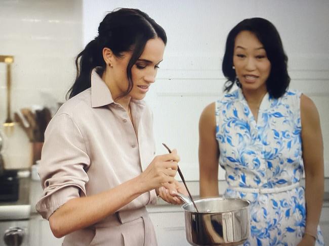 Meghan Markle and skincare founder Vicky Tsai in an episode of With Love, Meghan.