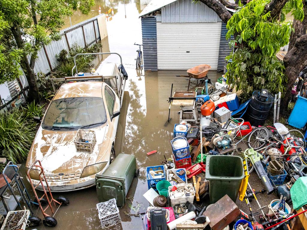 Steven Harrison had flooding through his house in Torwood Street in Auchenflower. Picture: Richard Walker