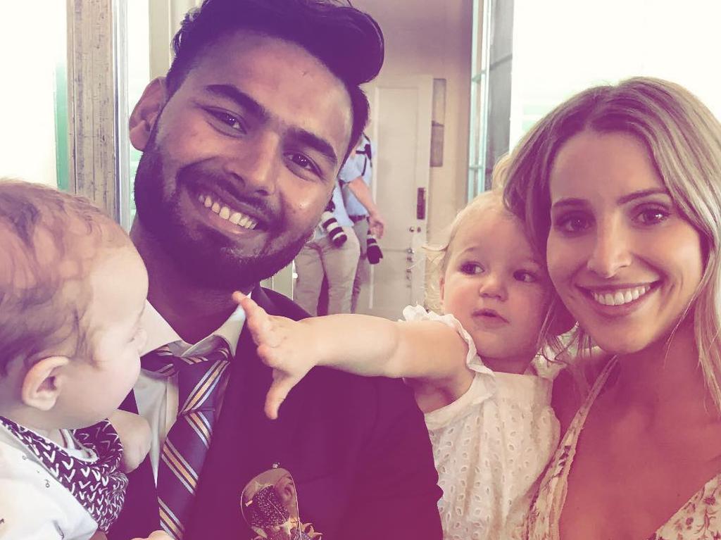 Rishabh Pant with Bonnie Paine and her children from her Instagram story.