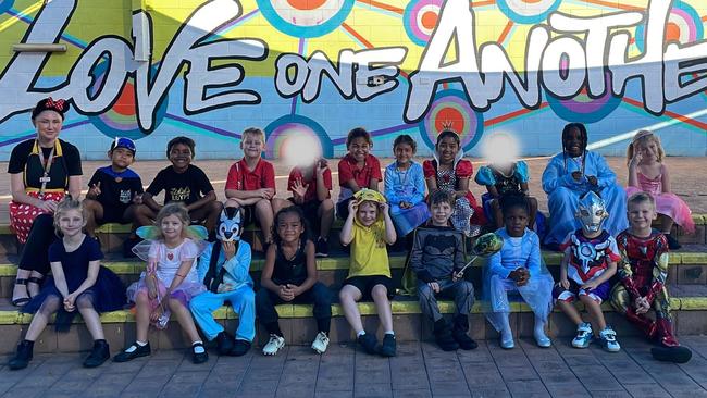 Sacred Heart Catholic Primary School's transition class on their 100 days milestone.