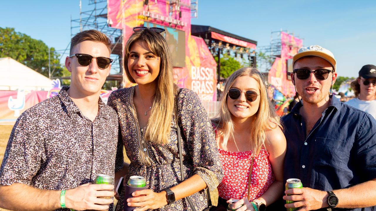 Samuel Strawhorn, Pamela Bright, Shai Turner and Matt Duffy at BASSINTHEGRASS 2021. Picture: Che Chorley