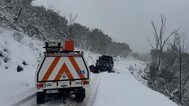 Two hikers became stuck on a walking path on Mt Hotham. Picture: Facebook