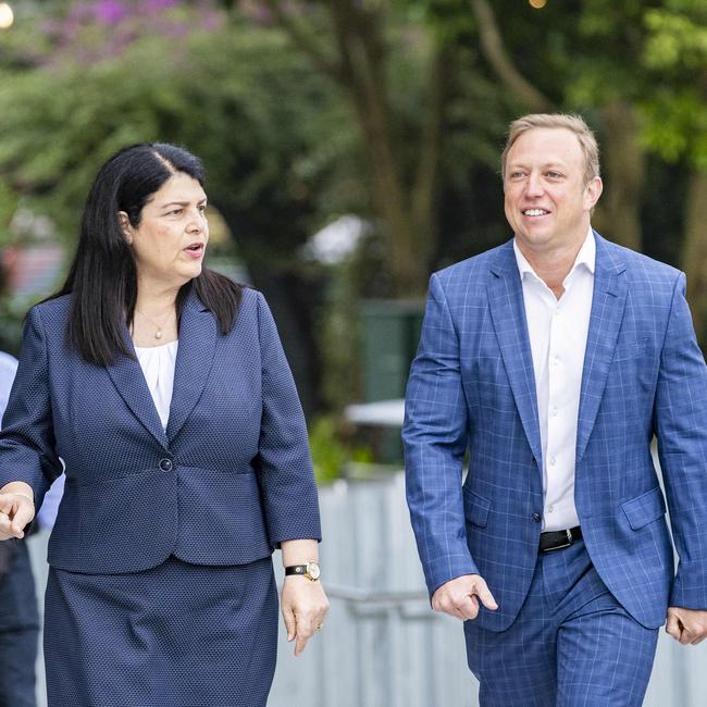 State Development Minister Grace Grace together with Premier Steven Miles. Picture: Richard Walker