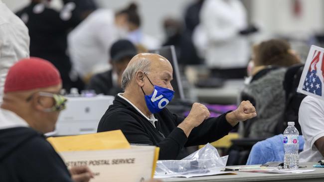 The TCF Center in Detroit has seen protesters demand vote counters stop working. Picture: Elaine Cromie/Getty