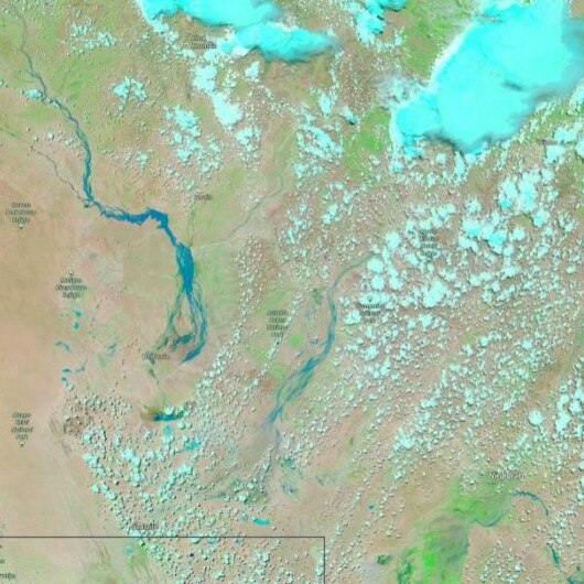 Satellite image of flooding in far western Queensland