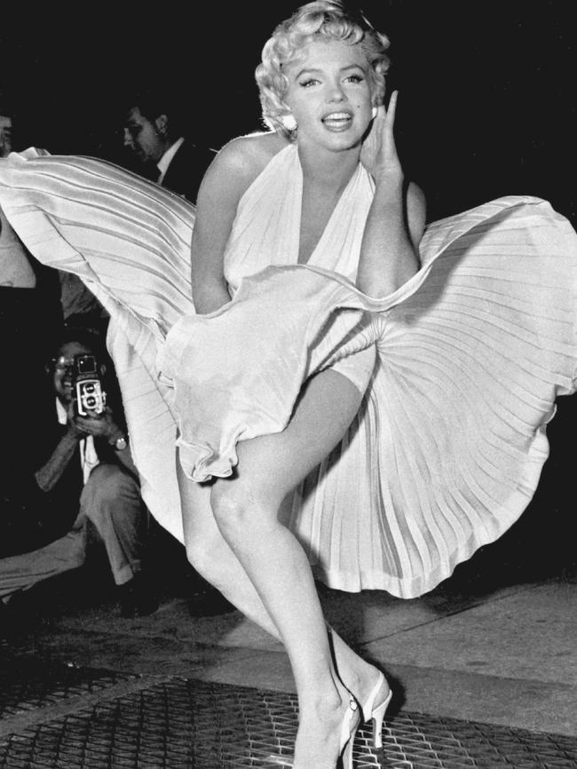 Marilyn Monroe in her iconic dress scene from the 1955 movie, The Seven Year Itch.<br/>