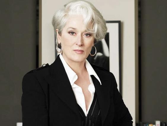 Actress Meryl Streep in scene from the 2006 film Devil Wears Prada.