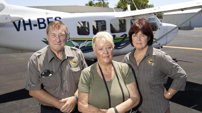 Save Fraser Island Dingos (left to right) Malcolm Kilpatrick, Cheryl Bryant and Karin Kilpatrick. Picture: Sarah Marshall