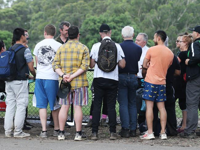 Teachers returning from the Epping Boys High camp receive a briefing. Picture: John Feder/The Australian