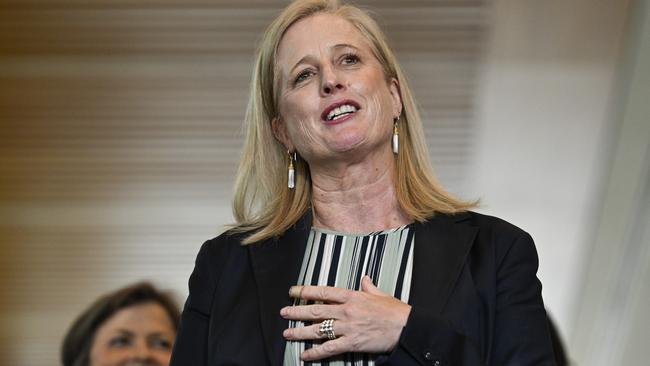 Katy Gallagher hold a press conference at Parliament House in Canberra. NewsWire / Martin Ollman