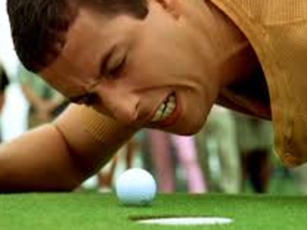 Happy Gilmore (Sandler) yells "go home ball" during an iconic scene.