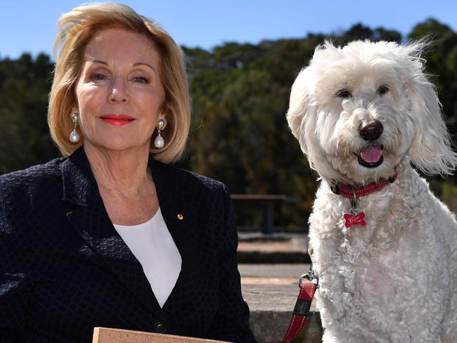 Media icon Ita Buttrose with her dog Cleo. Picture: AAP