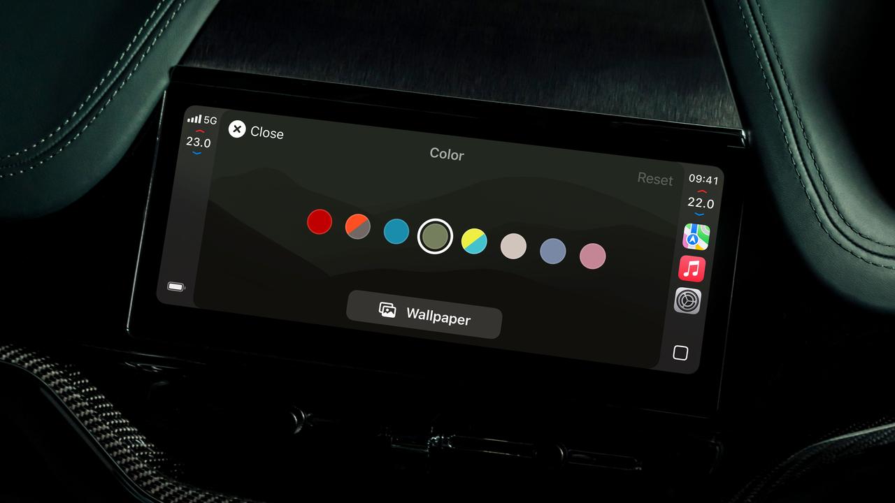 Aston Martin Apple CarPlay Ultra. Picture: Supplied