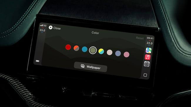 Aston Martin Apple CarPlay Ultra. Picture: Supplied