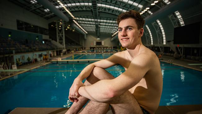 Diver Jaxon Bowshire has just been selected for the Olympics, pictured on June 20th, 2024, at the SA Aquatic Centre in Oaklands Park. Picture: Tom Huntley