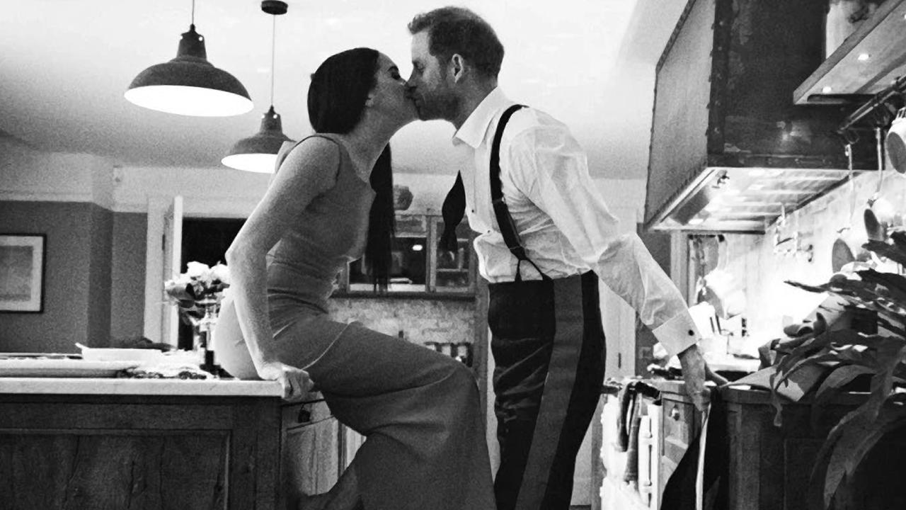 Seemingly professional photos showing the loved-up duo in their kitchen at Frogmore Cottage. Picture: Netflix