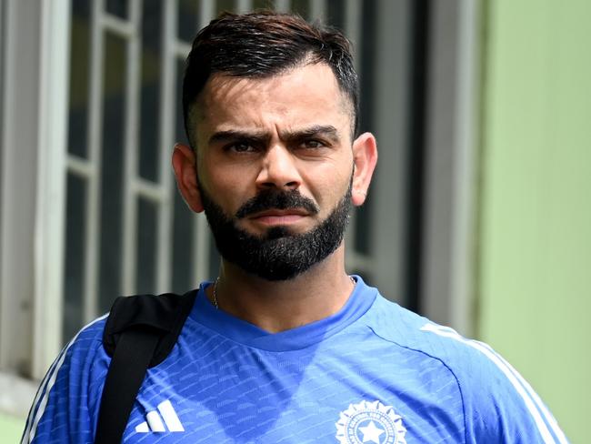 GEORGETOWN, GUYANA - JUNE 26: Virat Kohli of India during a net session as part of the ICC Men's T20 Cricket World Cup West Indies & USA 2024 at Providence Stadium on June 26, 2024 in Georgetown, Guyana. (Photo by Gareth Copley/Getty Images)