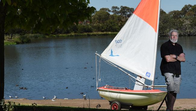 Sailing teacher Koos Soeterboek is frustrated over the closure of the lake at Jack Roper Reserve. Picture: David Smith