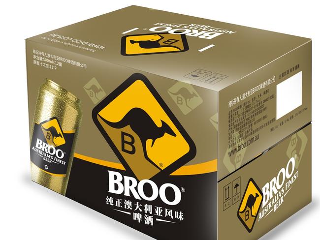 Supplied image obtained Monday, November 27, 2017, of Australian brewer BROO's packaging. Listed brewer, Broo has found a Chinese distribution partner for its premium lager products, bumping its share price to a 12 month high. (AAP Image/Supplied) NO ARCHIVING, EDITORIAL USE ONLY