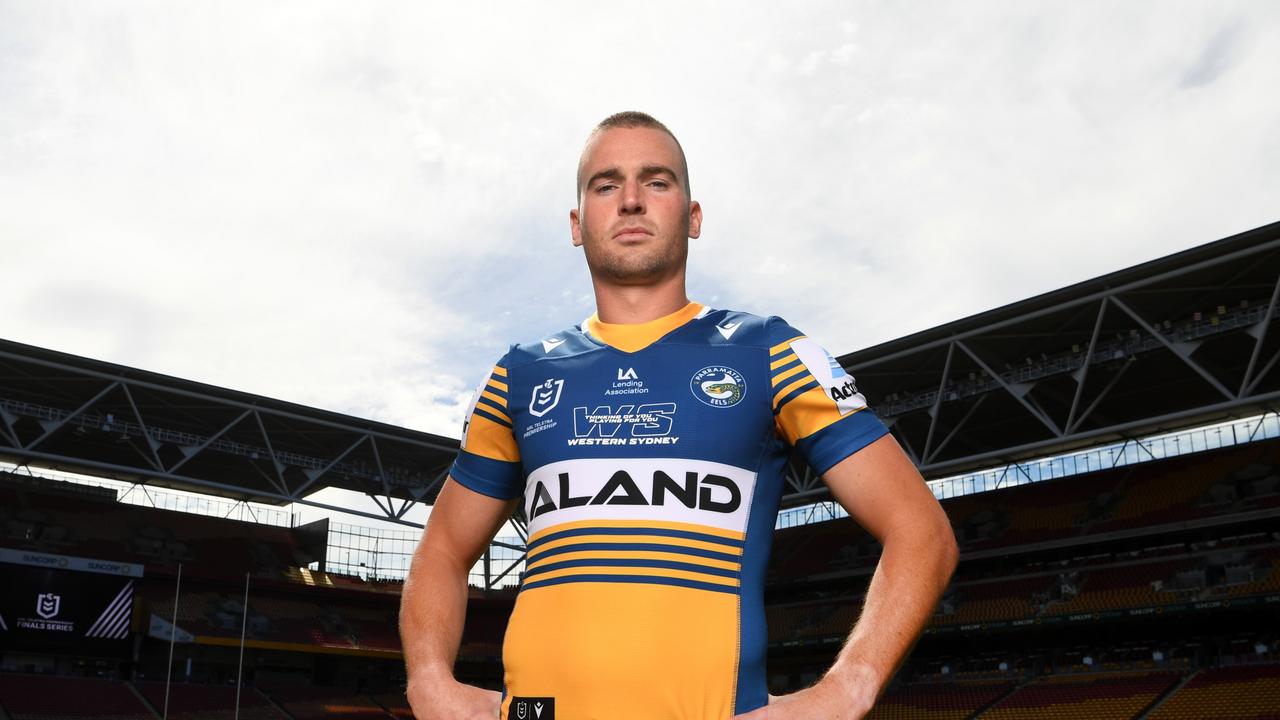 BRISBANE, AUSTRALIA – SEPTEMBER 06: Parramatta Eels captain Clint Gutherson poses for photos during the 2021 NRL Finals series launch at Suncorp Stadium on September 06, 2021 in Brisbane, Australia. (Photo by Dan Peled/Getty Images)