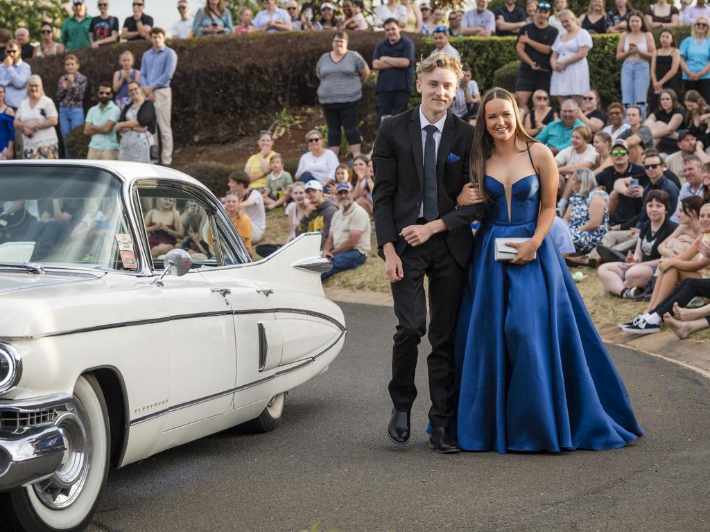 Jack Mogridge-Dawidowicz and Lillian Sinnamon at Harristown State High School formal at Highfields Cultural Centre, Friday, November 17, 2023. Picture: Kevin Farmer