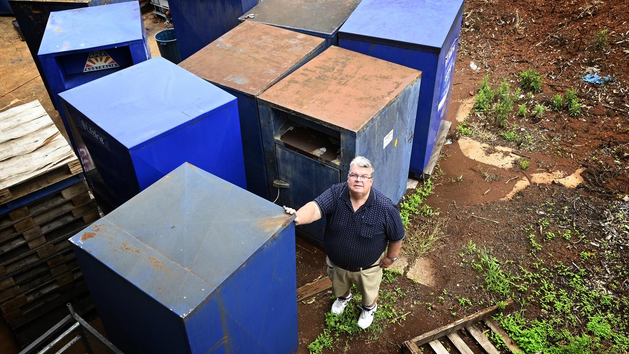 Derek Tuffield, Lifeline. Vandals have been targeting Lifeline collection bins with several being broken into and the contents stolen. Derek in among bins that need to be restored including several that have been damaged in recent break-ins.