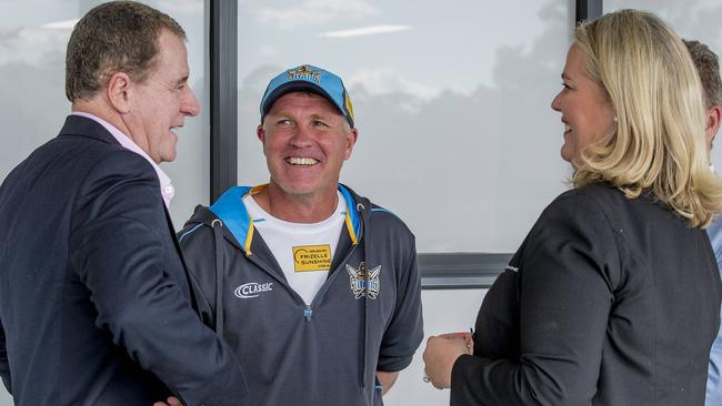 Mal Meninga says he’s not heading to the Titans to undermine coach Garth Brennan (centre).