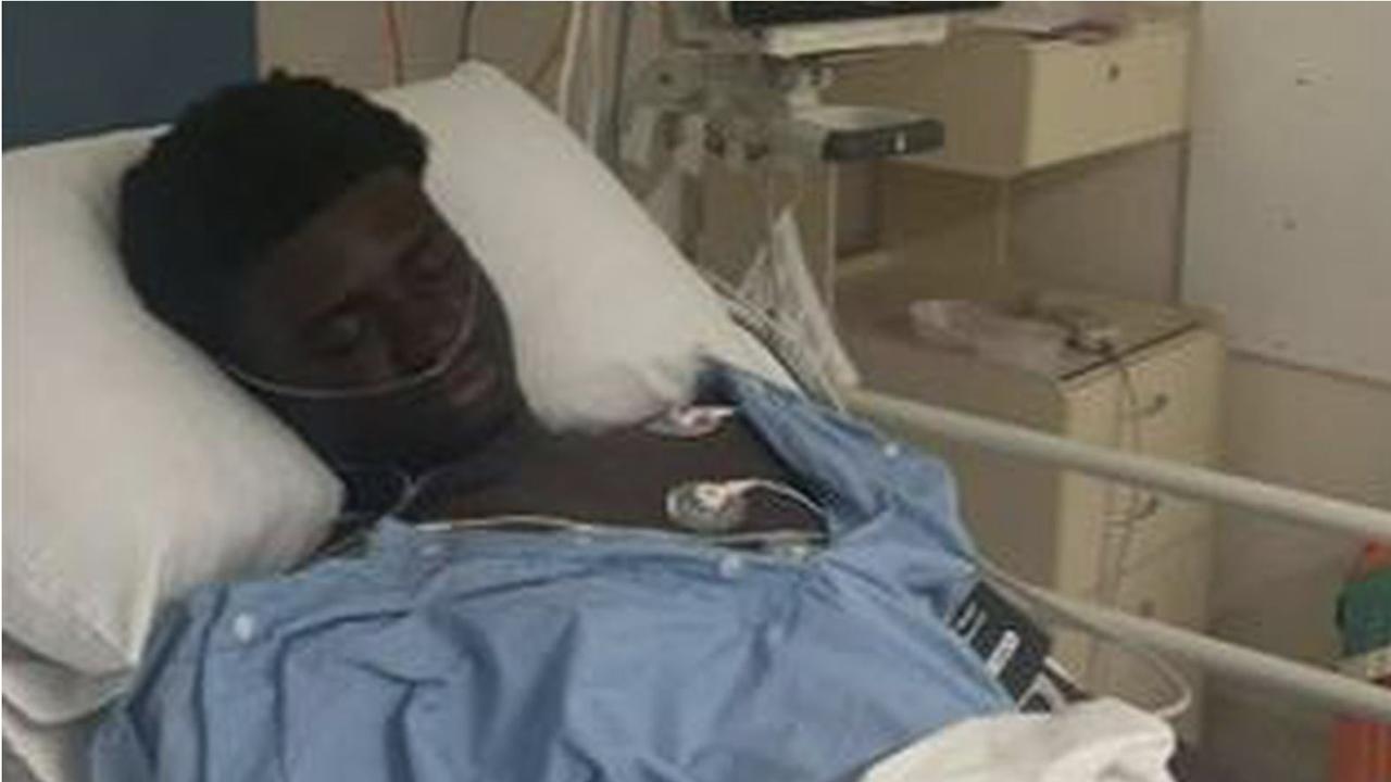 Courage Wreh is expected to remain in hospital for weeks. Picture: 9 News