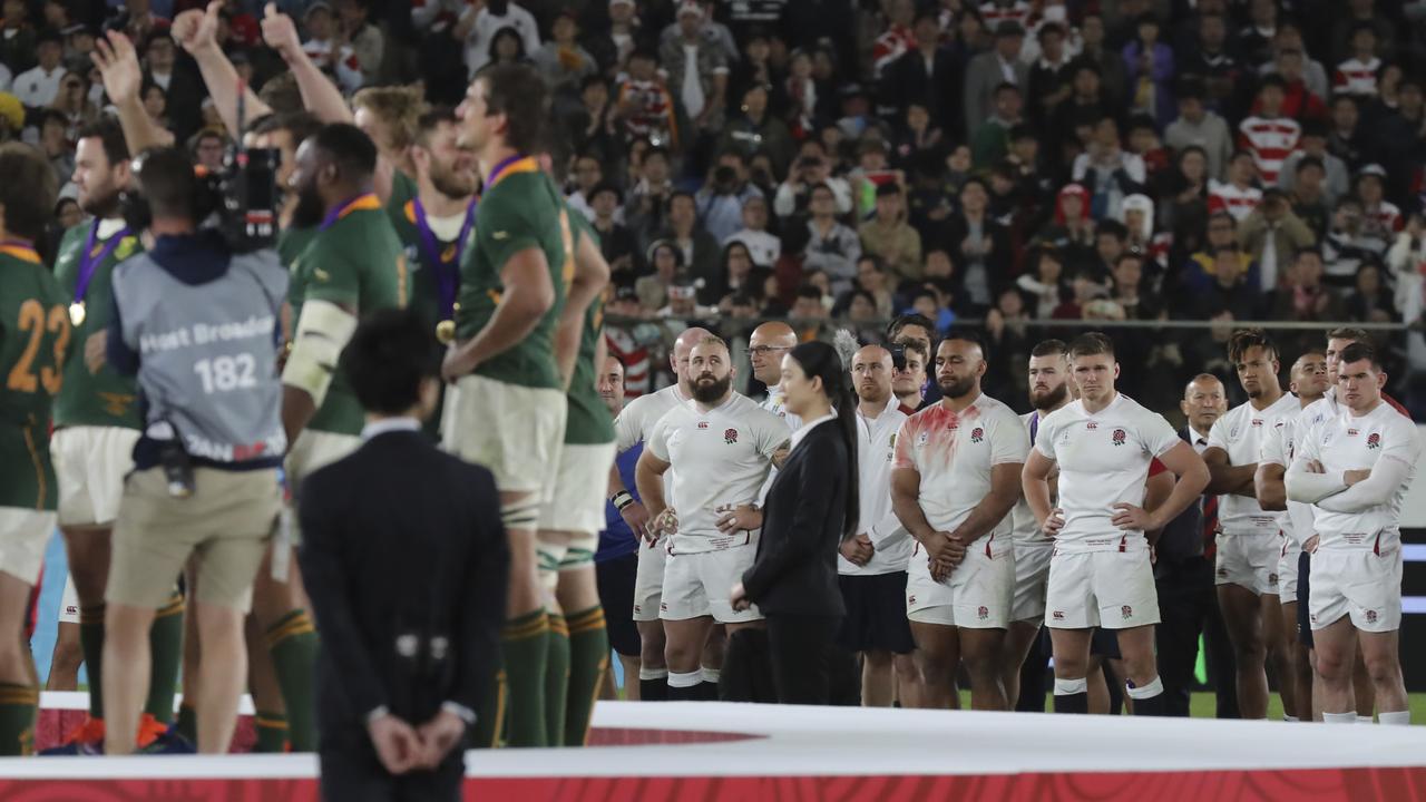 England players opted not to wear their runners-up medals.