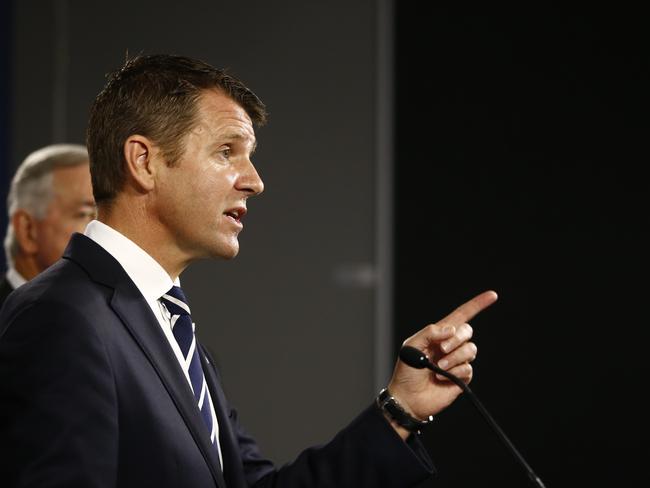 NSW Premier Mike Baird pictured during a press conference in Sydney on the state infrastructure plan. Photo: Tim Hunter.