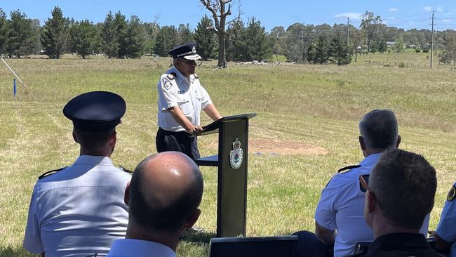 RFS commissioner Rob Rogers addressing the crowd. Picture: Tom McGann