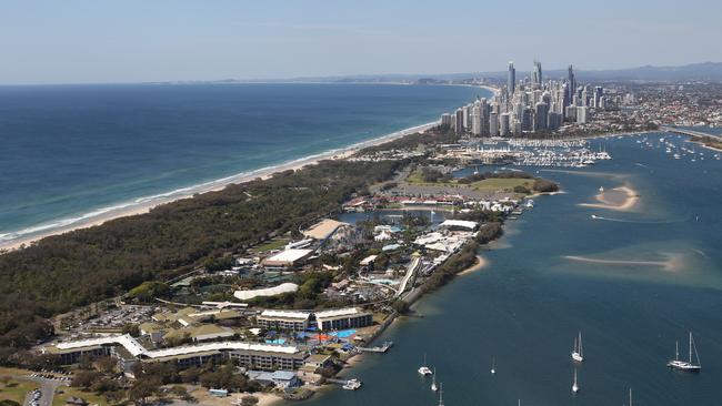 Aerials Gold Coast : Seaworld and Broadwater .Picture Mike Batterham