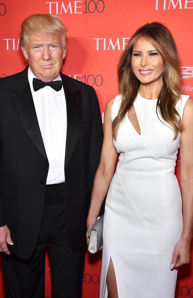 What a jolly old man he is: Donald Trump and Melania Trump at the Time 100 Gala, Time's Most Influential People In The World. Picture: Dimitrios Kambouris/Getty Images