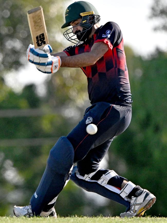 Haig Fawkner batter Shakeel Ahmad. Picture: Andy Brownbill