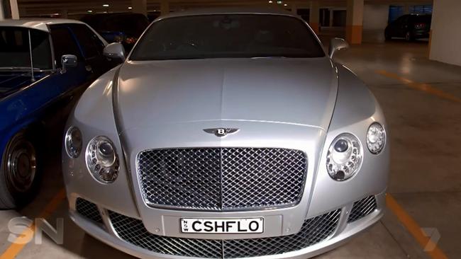 His $200,000 Bentley with the numberplate “CSHFLO”.