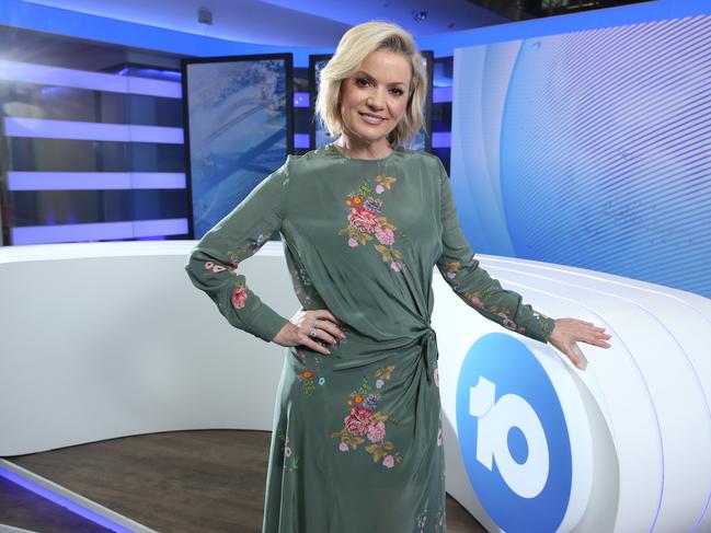 19/12/2019. Network Ten journalist Sandra Sully photographed on set at their studios in Pyrmont, Sydney. Britta Campion / The Australian