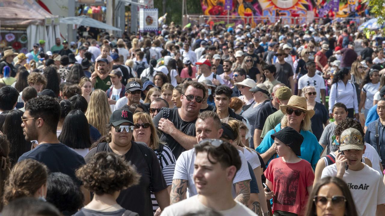 Crowds were not turned away after the stabbing in 2022. Picture: NCA NewsWire / Simon Bullard